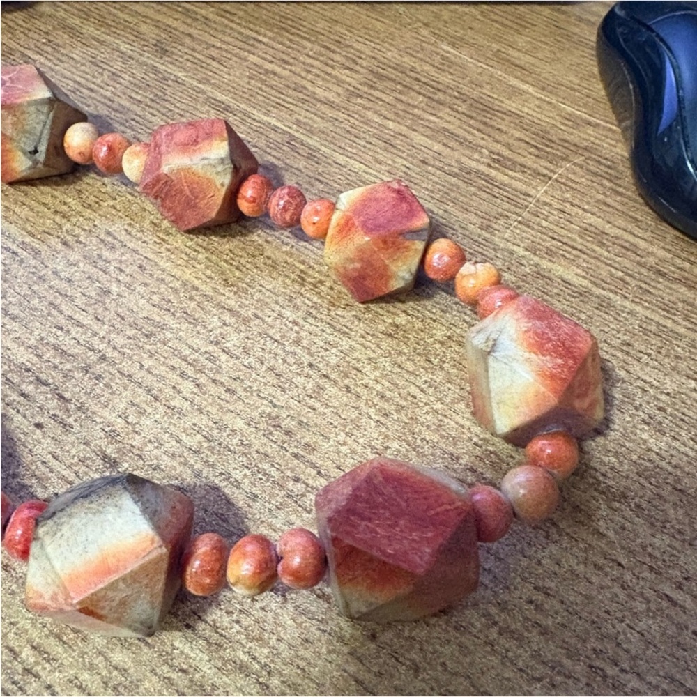 Genuine Apple Coral Unique Necklace